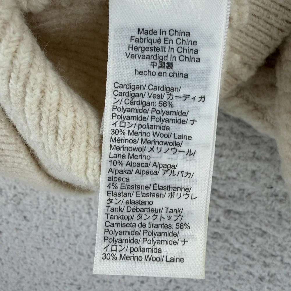 J.Crew Tank Top Womens 2XL Beige Square Neck Cable Knit Alpaca Blend Sweater